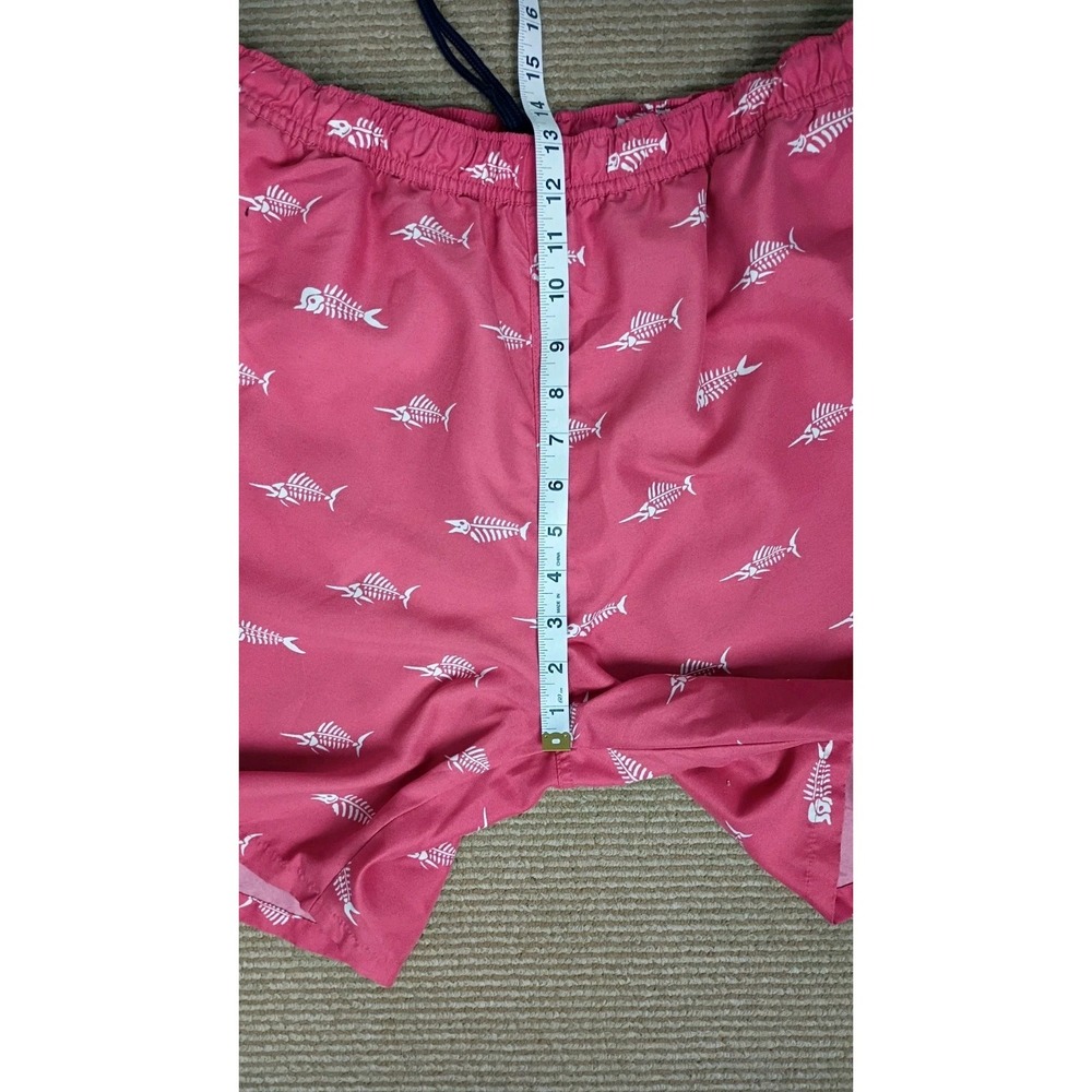Vineyard Vines Fish Printed Swim Trunks Shorts Men's Size L Red Drawstring - Picture 5 of 10
